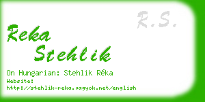 reka stehlik business card
